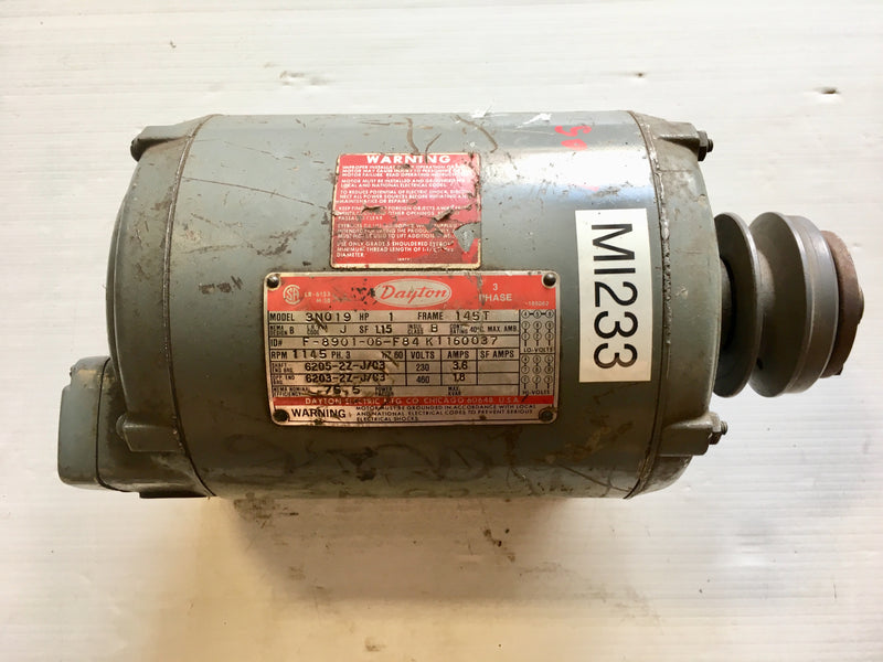 Dayton Electric Motor 3N019 1HP 3PH 1145RPM