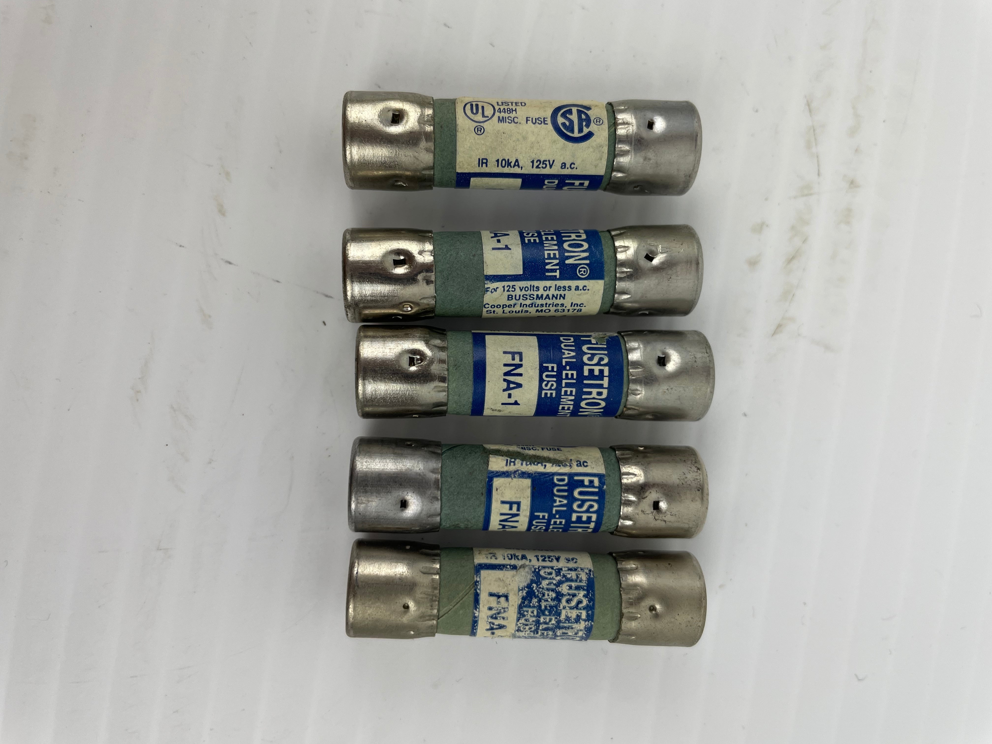 Fusetron FNA-1 Dual Element Fuses - Lot of 5