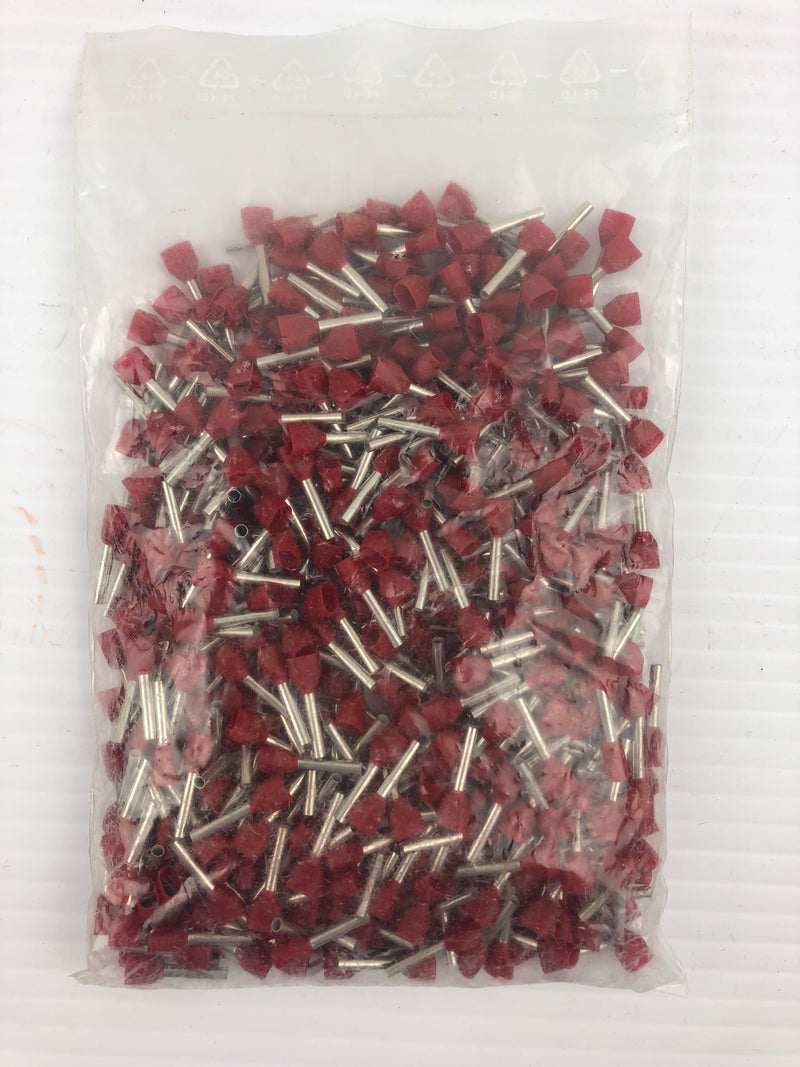 Wago 2160542 Red Wire End Ferrules 2x1,0 mm - Bag of 500