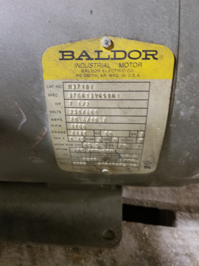 Baldor M3710T 3 Phase 7.5HP Industrial Electric Motor 1770 RPM