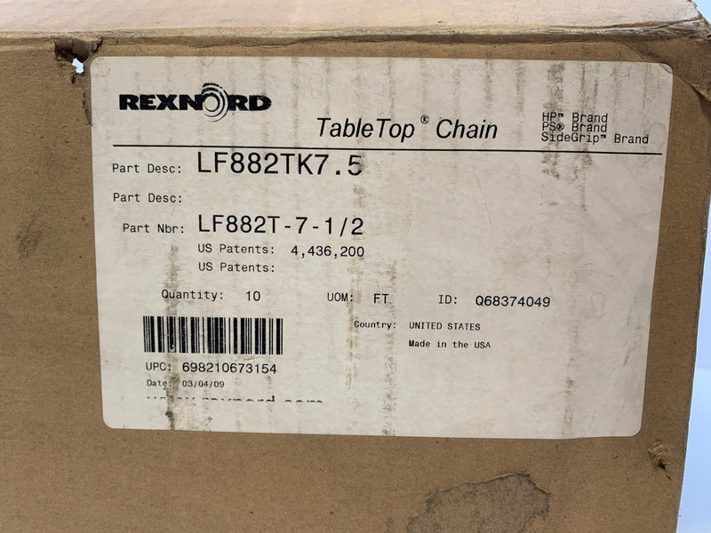 Rexnord Table Top Chain LF882TK7.5