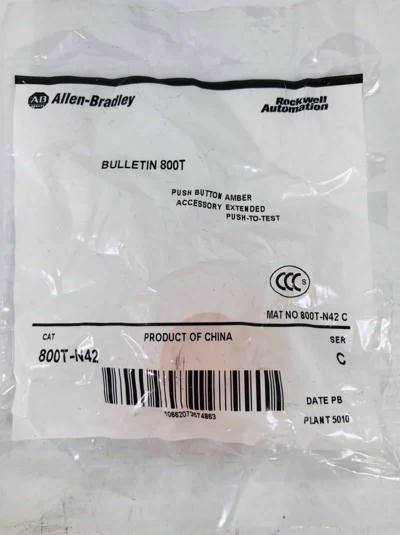 Allen-Bradley Push Button Amber 800T-N42 (Lot Of 6)