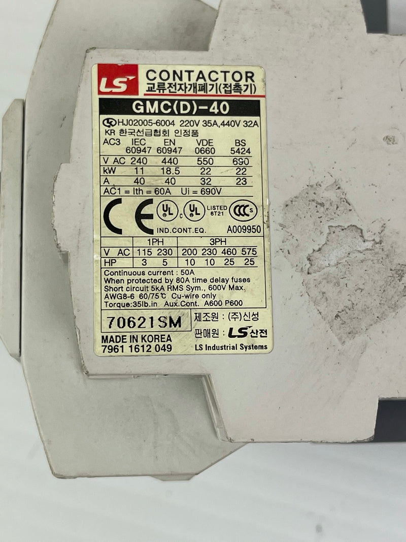 MEC GMD-40 GMC(D) - 40 Contactor