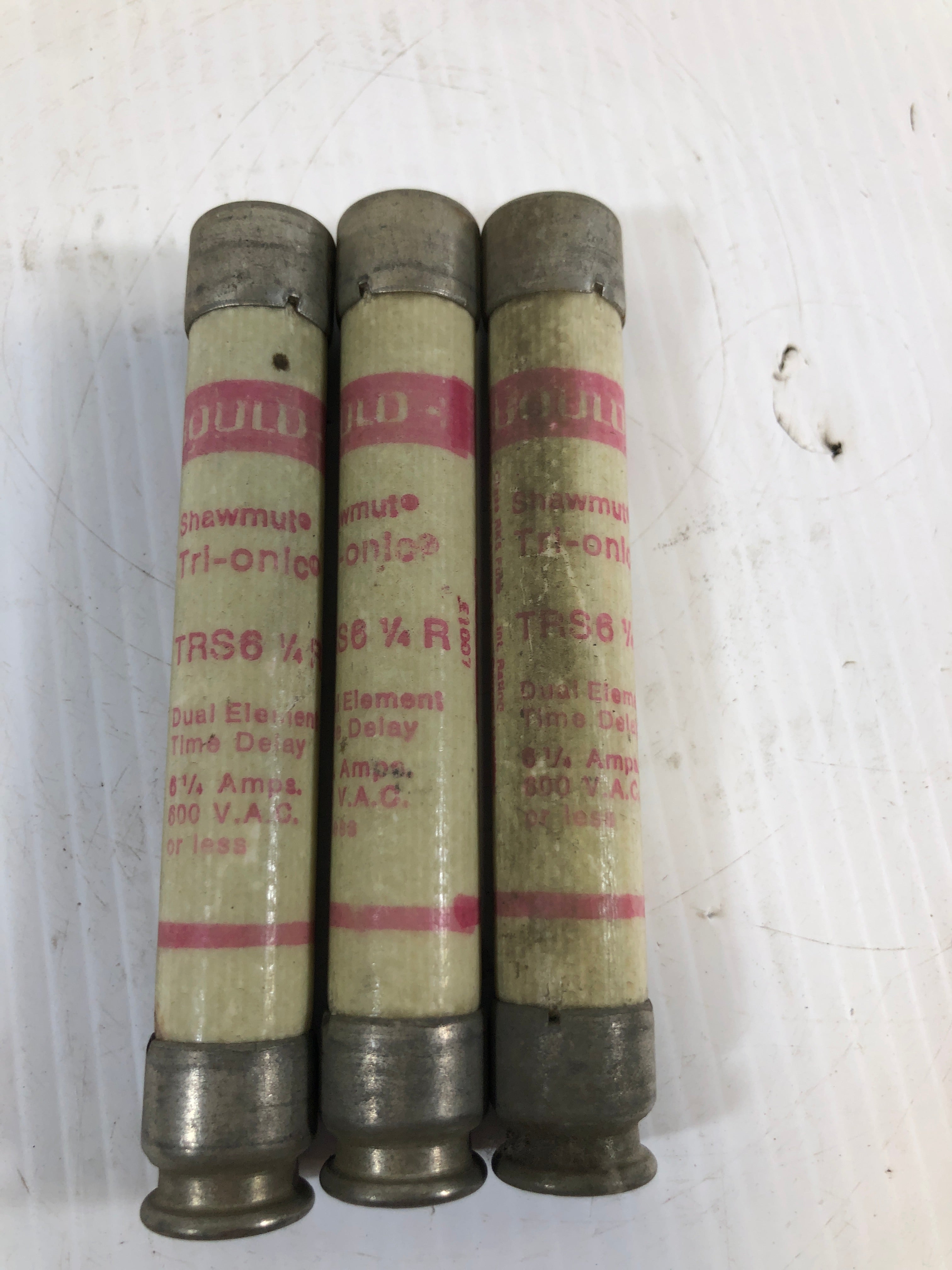 Gould Shawmut TRS 6-1/4R Tri-Onic Fuse - Lot of 3