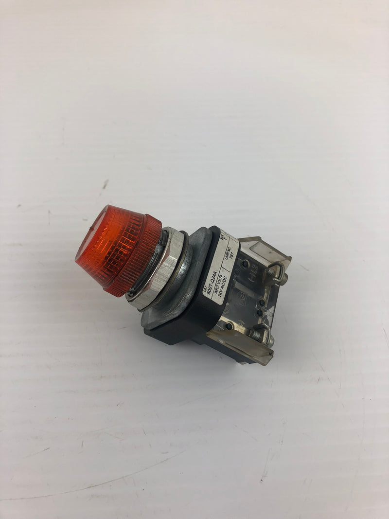 Allen-Bradley 800T-Q24A Ser T Orange Pilot Light/ Indicator Light 24VAC/DC