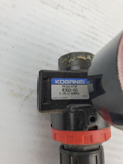 Koganei R302-02 Pneumatic Air Pressure Regulator w/ Gauge 0.05-0.83MPa