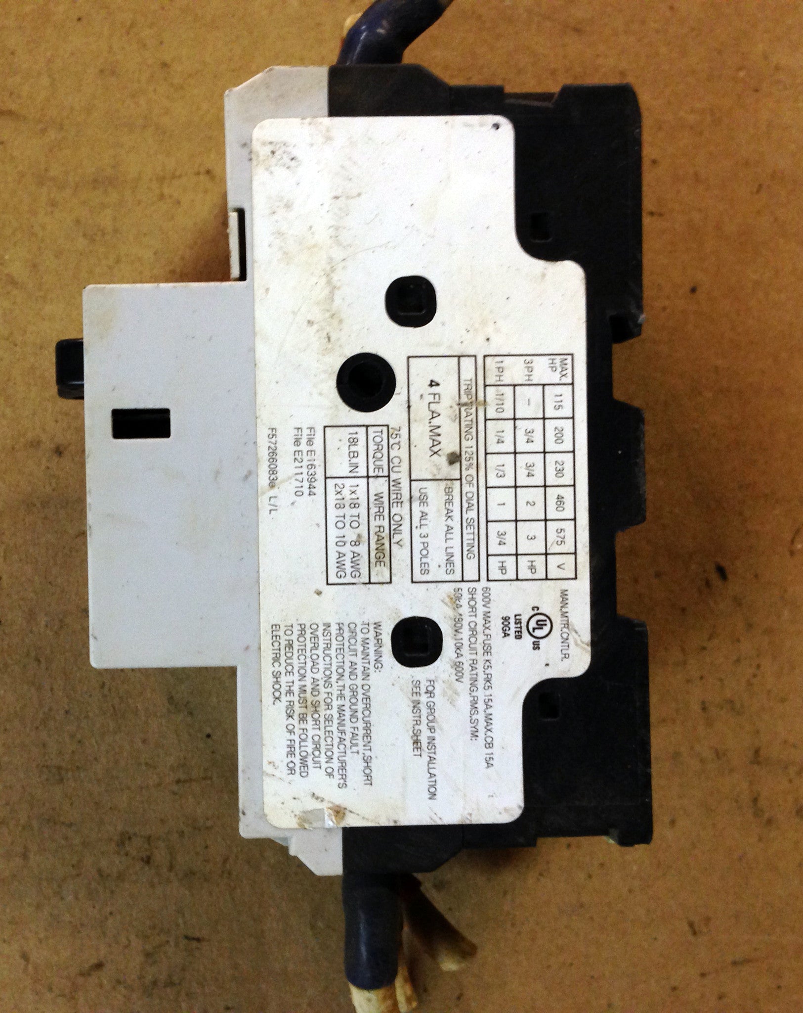 Fuji Electric Manual Motor Controller BM3RSB-004