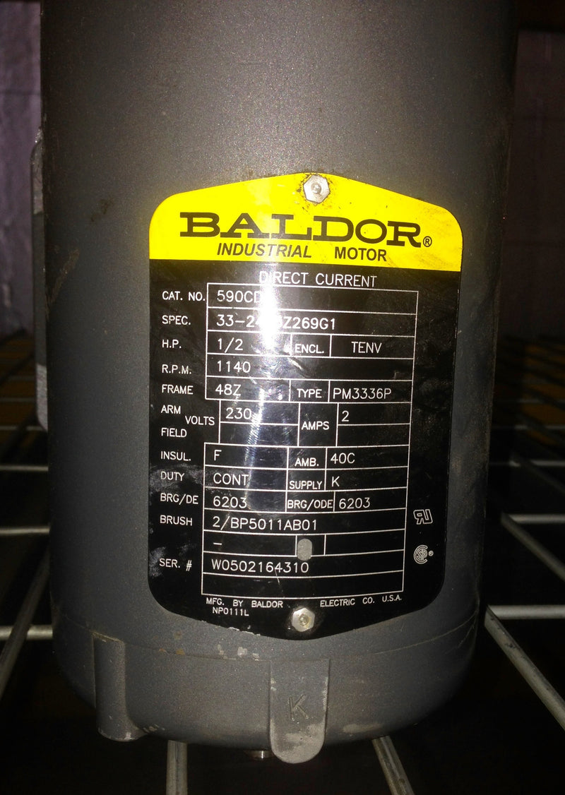 Baldor Motor 590CD2 - 1/2 HP 1140 RPM