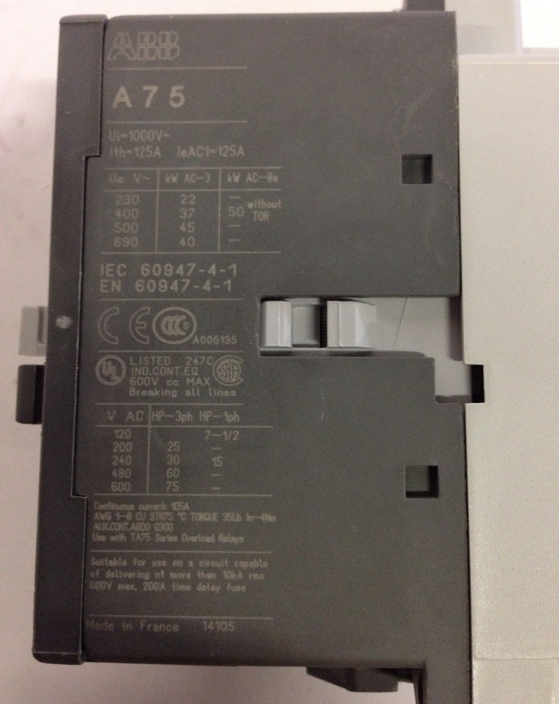 ABB Contactor Relay A75-30-11 - Electrical Equipment - Metal Logics, Inc. - 4