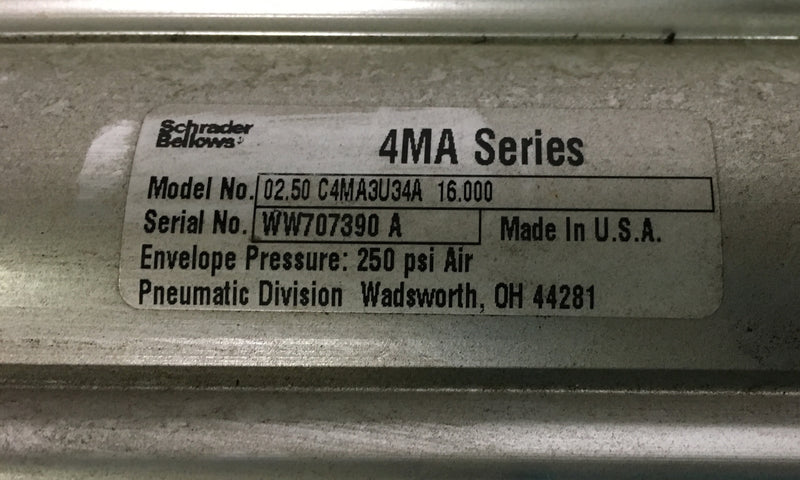Schrader Bellows Air Cylinder 4MA Series - Electrical Equipment - Metal Logics, Inc. - 2