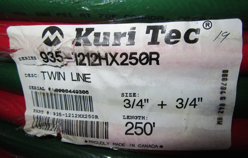 Qty (4) Kuri Tec Twin Line Tubing 3/4", 250' - Accessories - Metal Logics, Inc. - 4