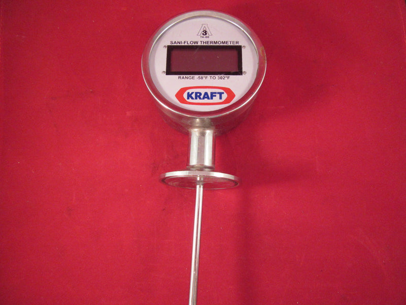 "Kraft" Sani-flow Thermometer DT-2U-BT-DF-1 Range -58 F To 302 F