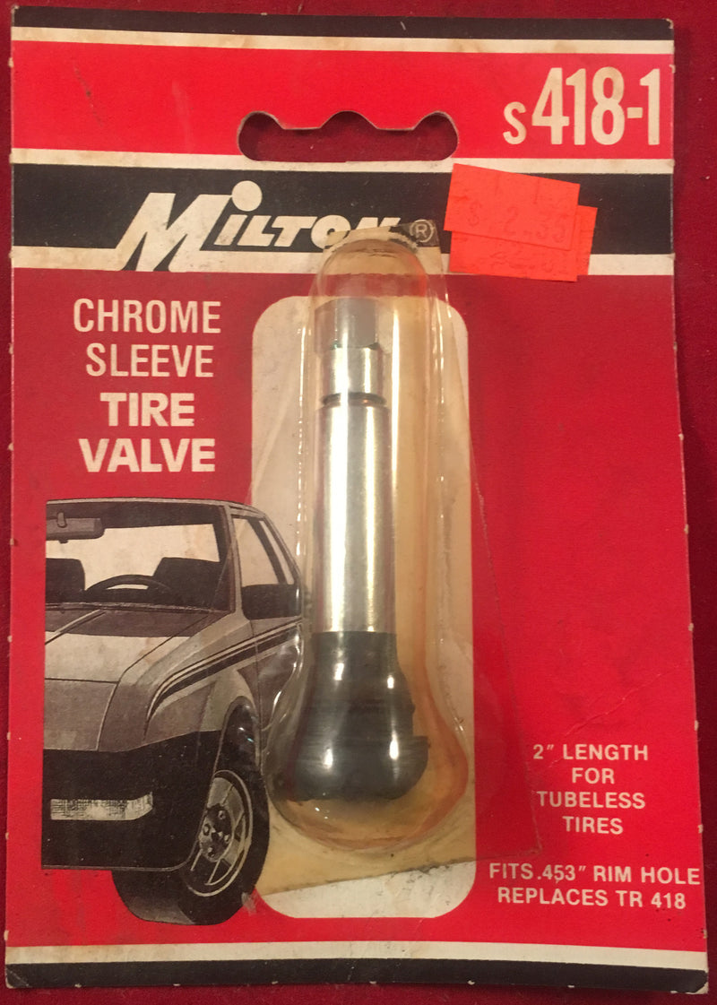 Milton Chrome Sleve Tire Valve s418-1 - Auto Accessories - Metal Logics, Inc. - 1