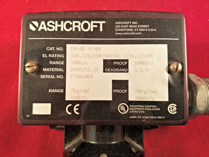 Ashcroft B424B XFS06 100 PSI Pressure Switch - Sensors And Switches - Metal Logics, Inc. - 3