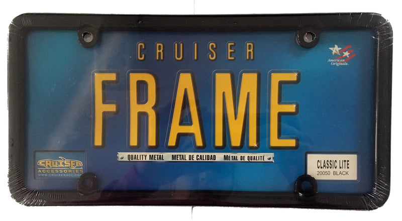 Cruiser License Plate Frame "Classic Lite" Black 20050 - Auto Accessories - Metal Logics, Inc.