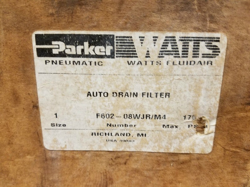 Parker Pneumatic Auto Drain Filter F602-08WJR/M4 - Filter - Metal Logics, Inc. - 2