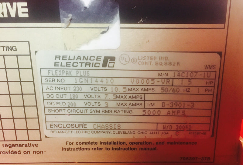Reliance Electric Flexpak 14C107-1U - Electronics - Metal Logics, Inc. - 2