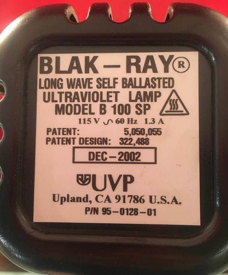 Blak-Ray Ultraviolet Lamp Model B 100 SP - Lights - Metal Logics, Inc. - 3