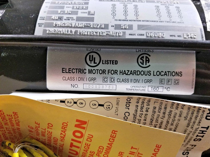 U.S. Motors Hazardous Location Motor 3 PH Cat.