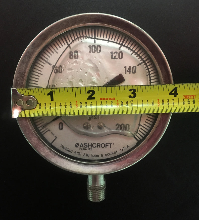 Ashcroft Pressure Gauge 4” Diameter 200 PSI