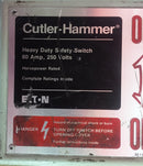 Eaton Cutler Hammer 60 Amp Safety Switch 250 Volt