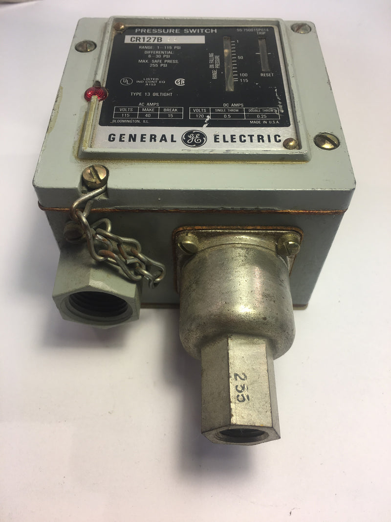 General Electric Pressure Switch Model CR127B 1-115 PSI