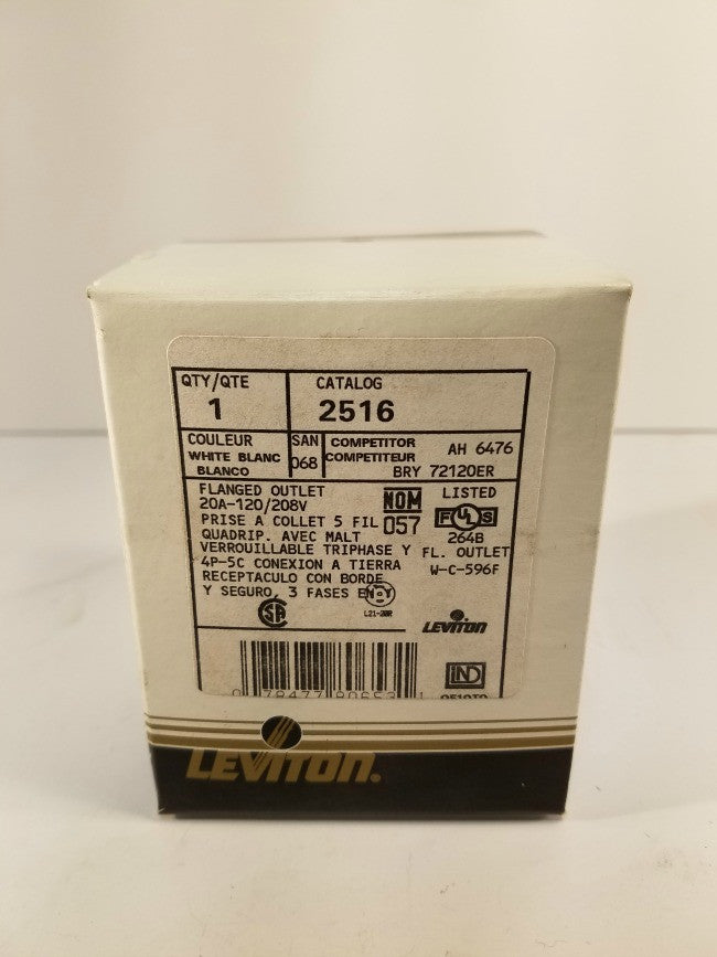 Leviton Locking Flanged Outlet Plug NEMA L21-20, 20A 120V 3P