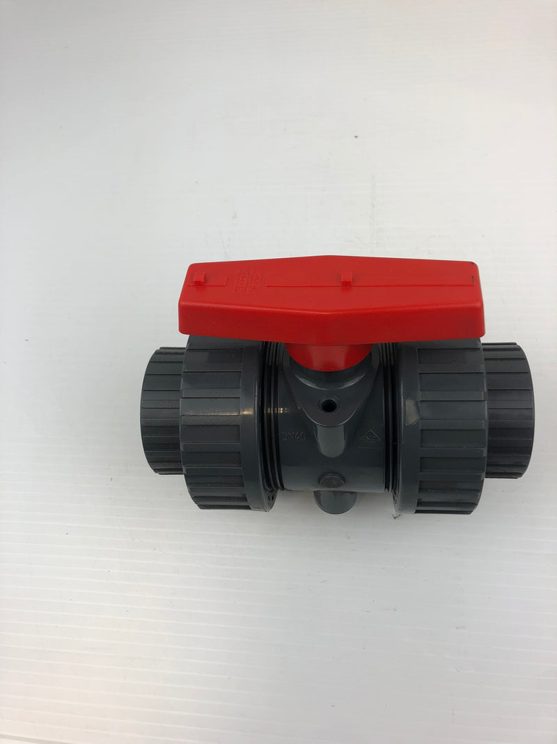 PVC Double Union Ball Valve 1.5" DN40