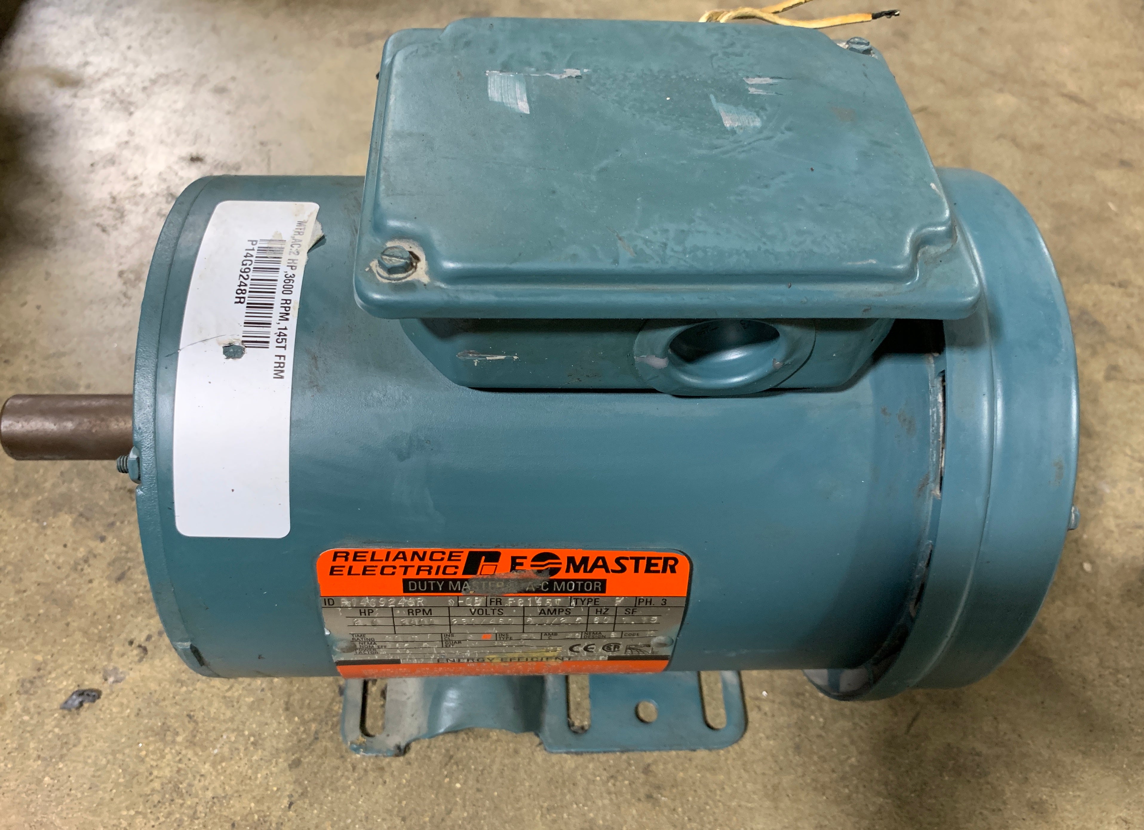 Reliance Electric AC Motor P14G9248P 2 HP 3 PH 3500 RPM