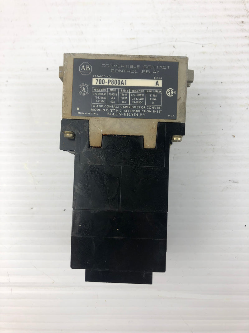 Allen-Bradley 700-P800A1 Convertible Contact Control Relay Series A