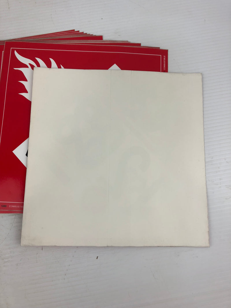 LabelMaster 1263 Combustible 3 Red 11" x 11" Sticker Lot of 22
