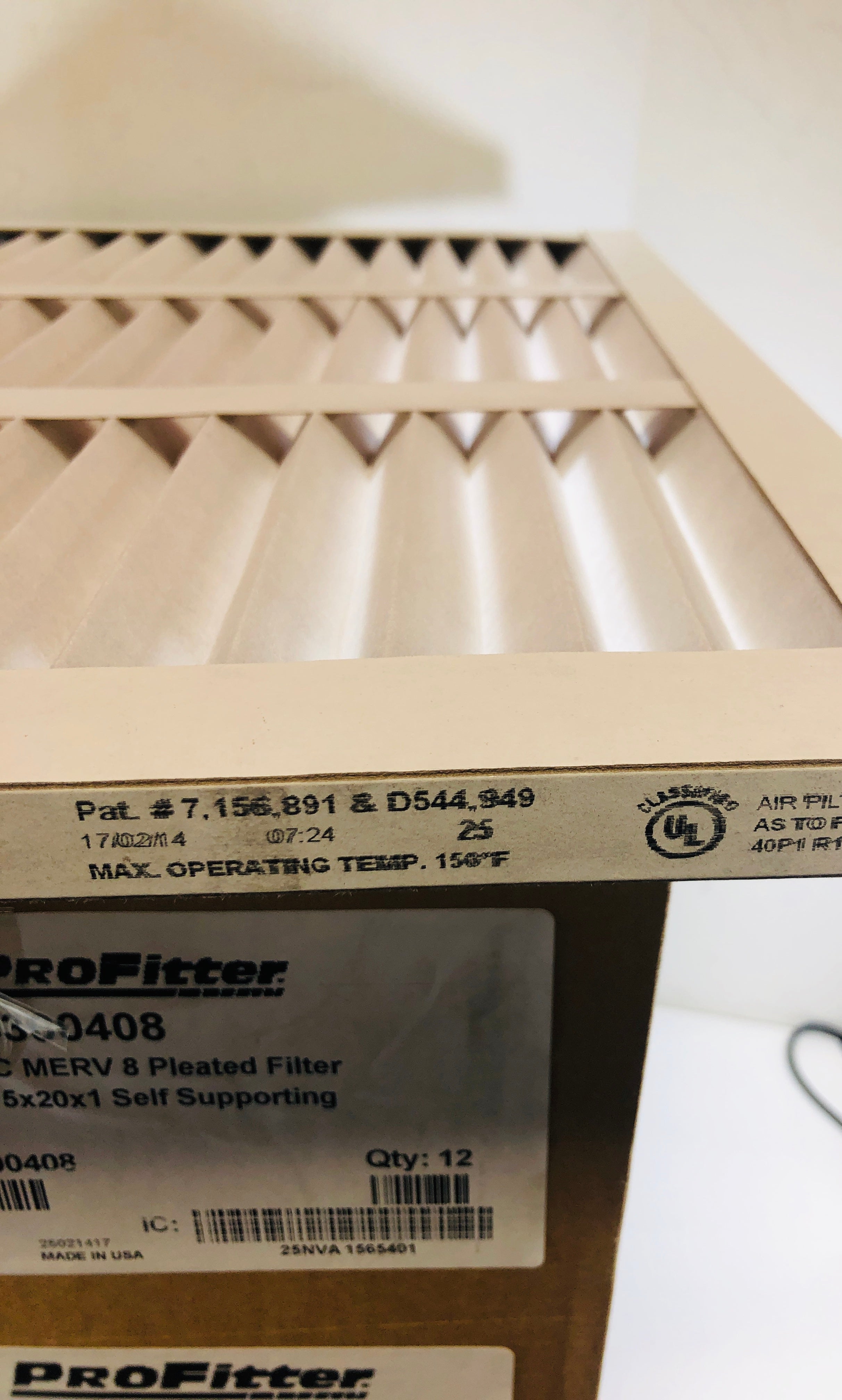 ProFitter Pleated Filter 15 x 20 x 1 4300408 - Box of 8