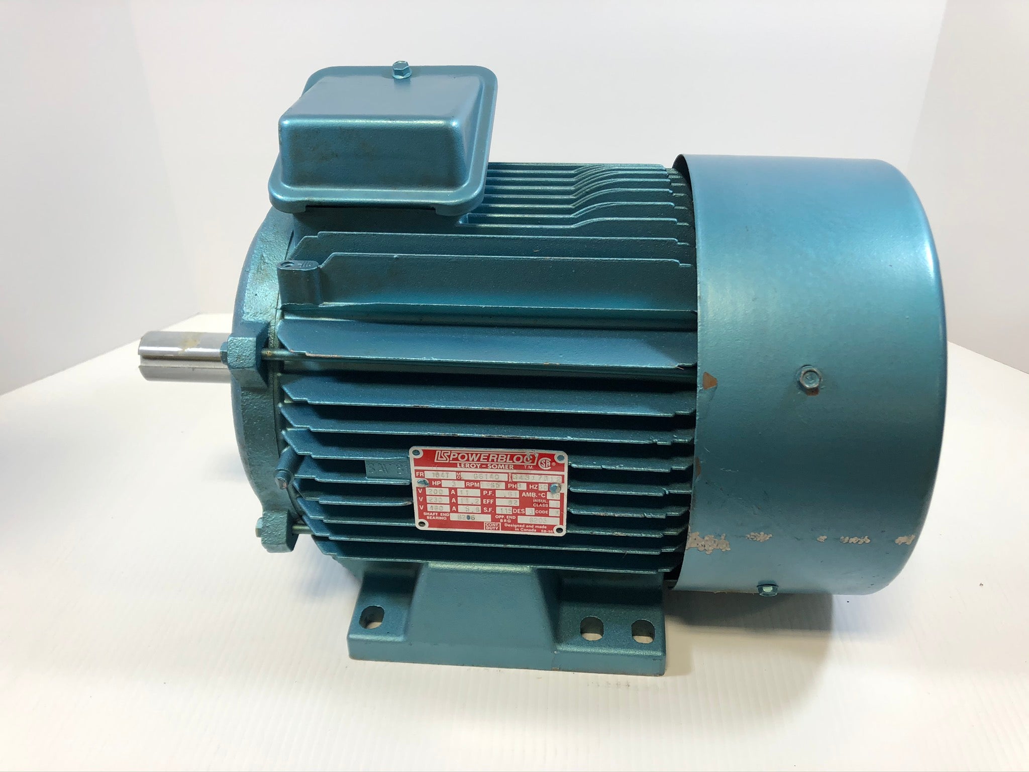 Leroy-Somer G6140 Powerbloc Motor 3HP 1165 RPM 3PH 184T Frame