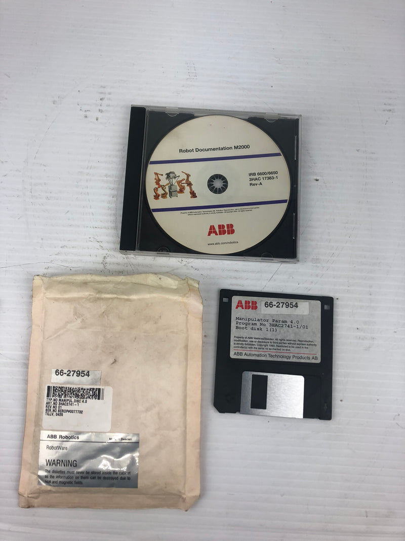 ABB IRB 6600/6650 Robot Documentation M2000 CR ROM with Floppy 66-27954