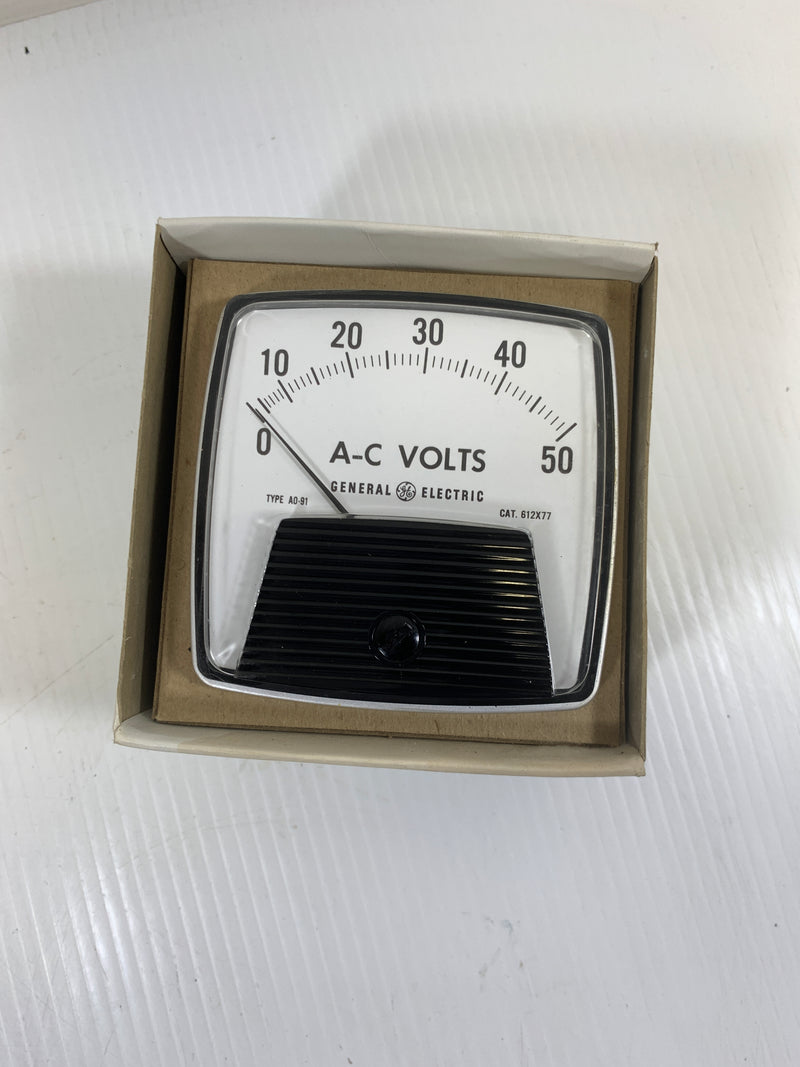 General Electric Panel Meter A0-91 0-50 AC Volts