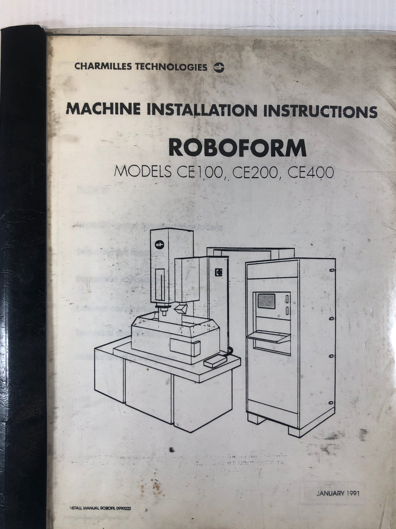 Charmilles Roboform Models CE100, CE200, CE400 Guide to EDM Binders