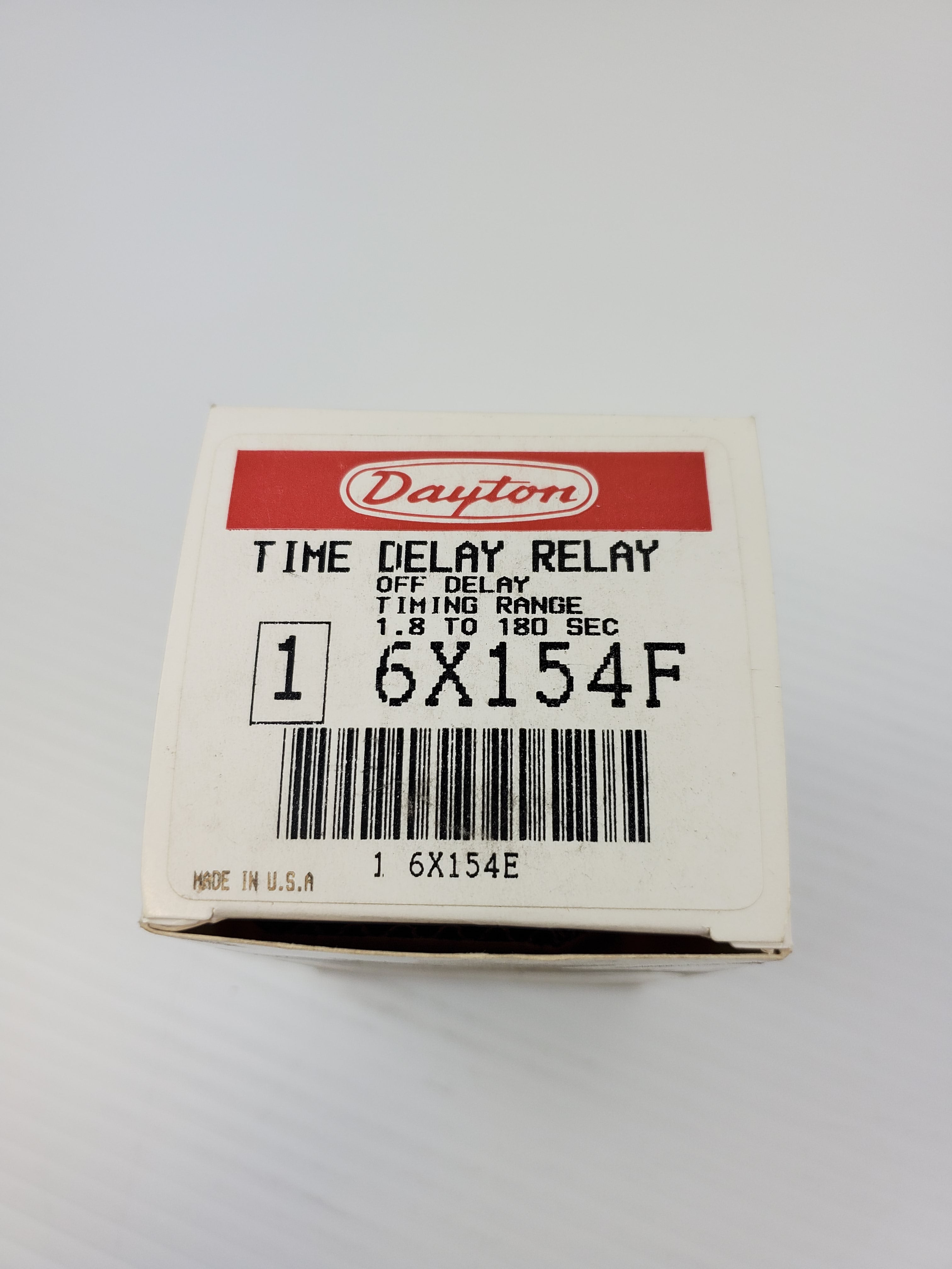 Dayton 6X154F Time Delay Relay Off Delay Timing Range 1.8 To 180 SEC