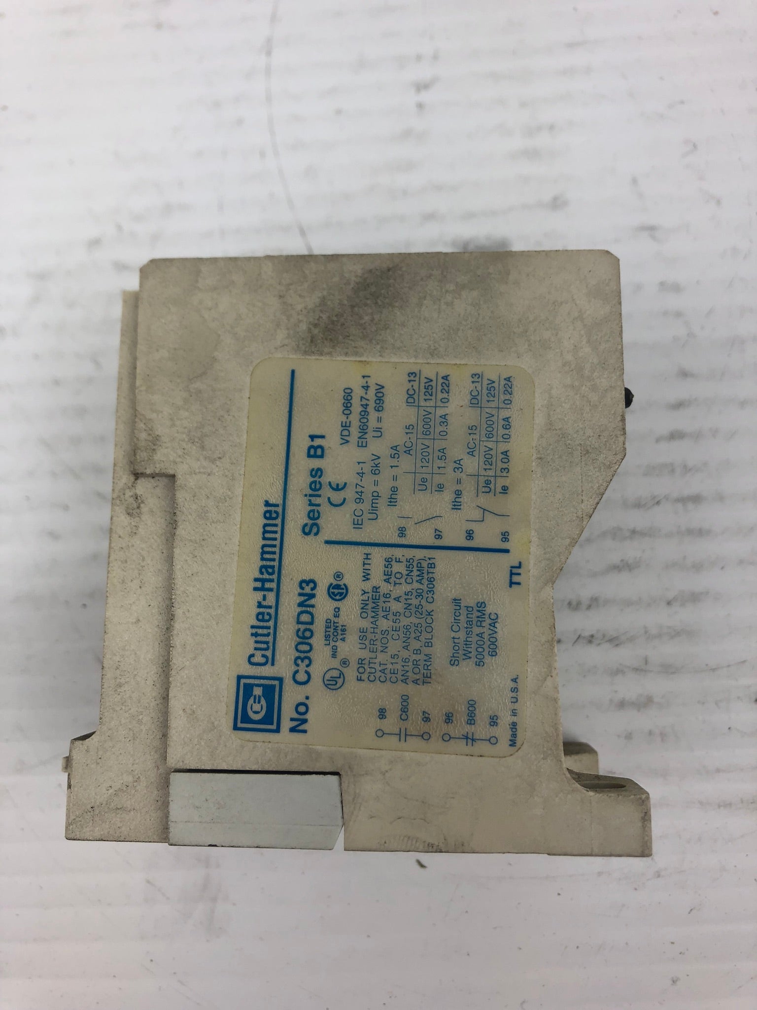 Cutler-Hammer C306DN3 Overload Relay Series B1