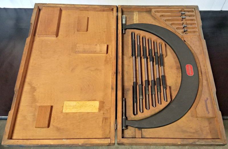 Starrett No. 724 12" - 18" Micrometer Set in Wooden Case