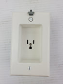 Leviton 688-W White 2-Pole 3-Wire Clock Hanger Receptacle 15A-125V