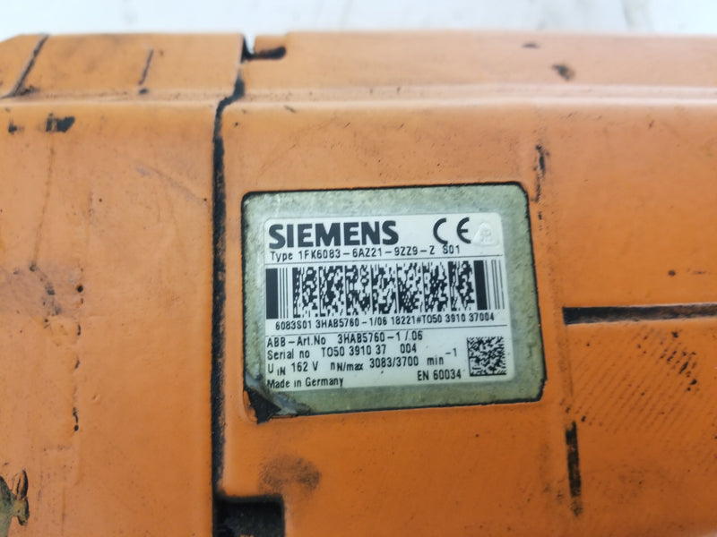 Siemens 1FK6083-6AZ21-9ZZ9-Z S01 Servo Motor 3HAB5760-1 /06