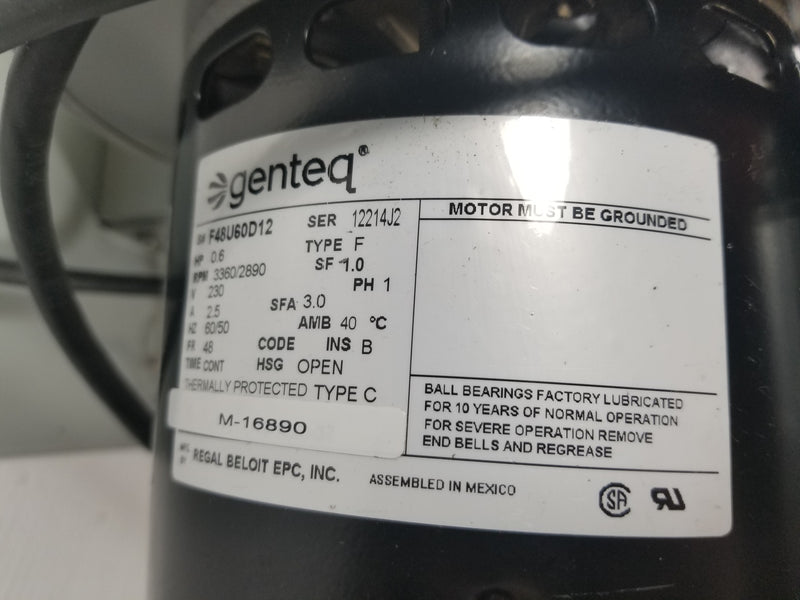 Pentair C1192S1 Centrifugal Blower Genteq F48U60D12