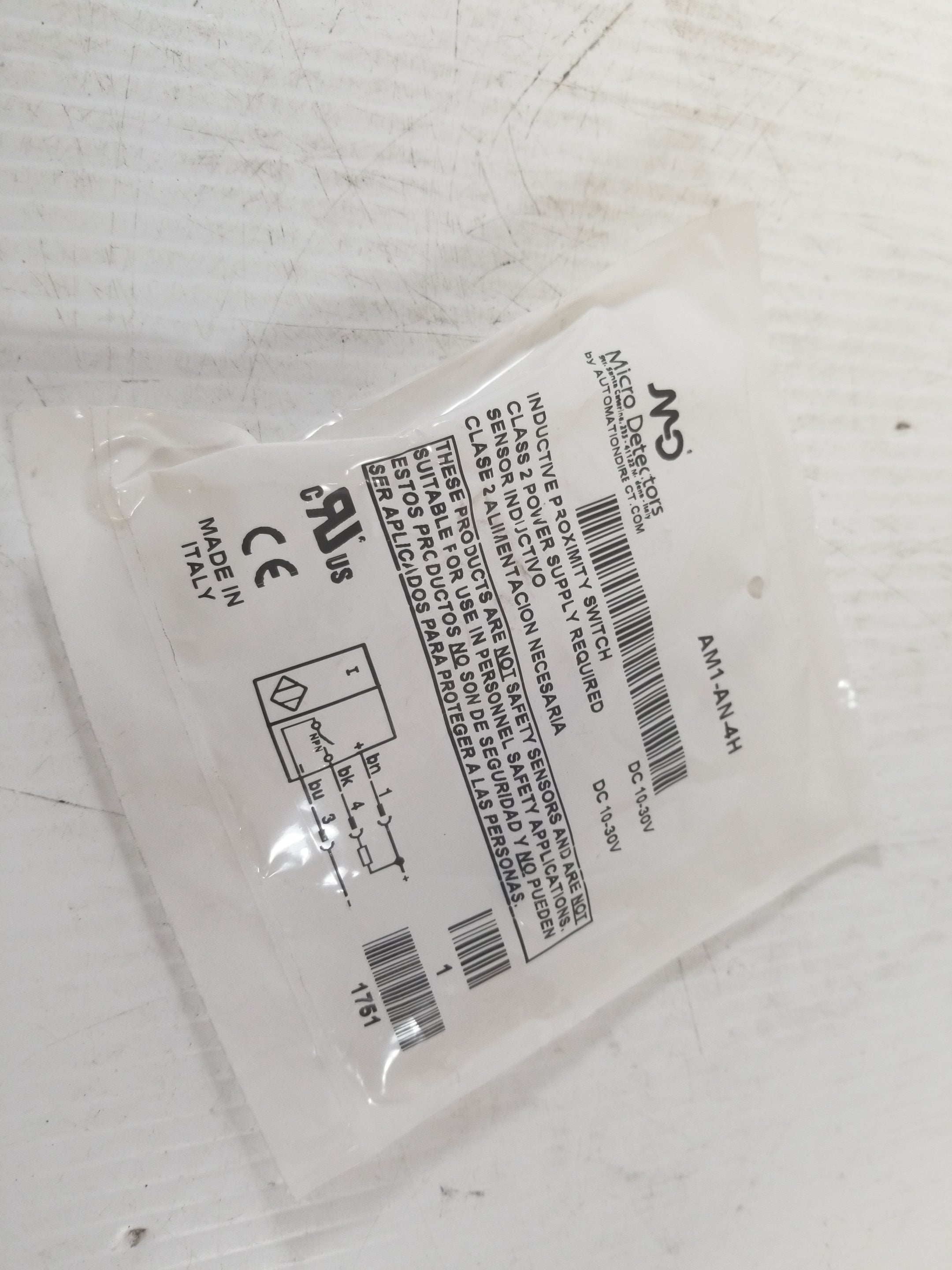 Mirco Detectors AM1-AN-4H Inductive Proximity Sensor