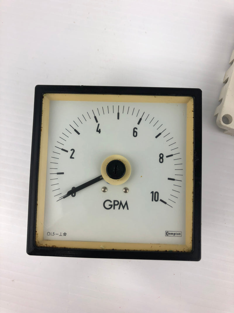 Crompton 244-05AG-FA**-4T Panel Meter 0-10 GPM