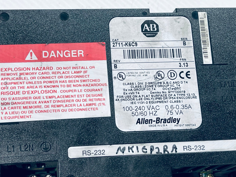 Allen-Bradley Panel View 600 2711-K6C9 Series B