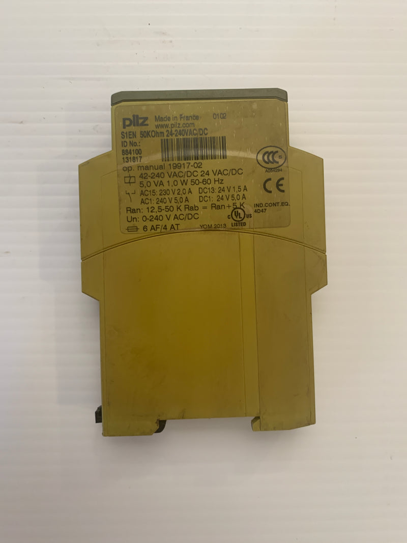 Pilz Safety Relay S1EN 50KOhm 24-240VAC ID No. 884100 131817