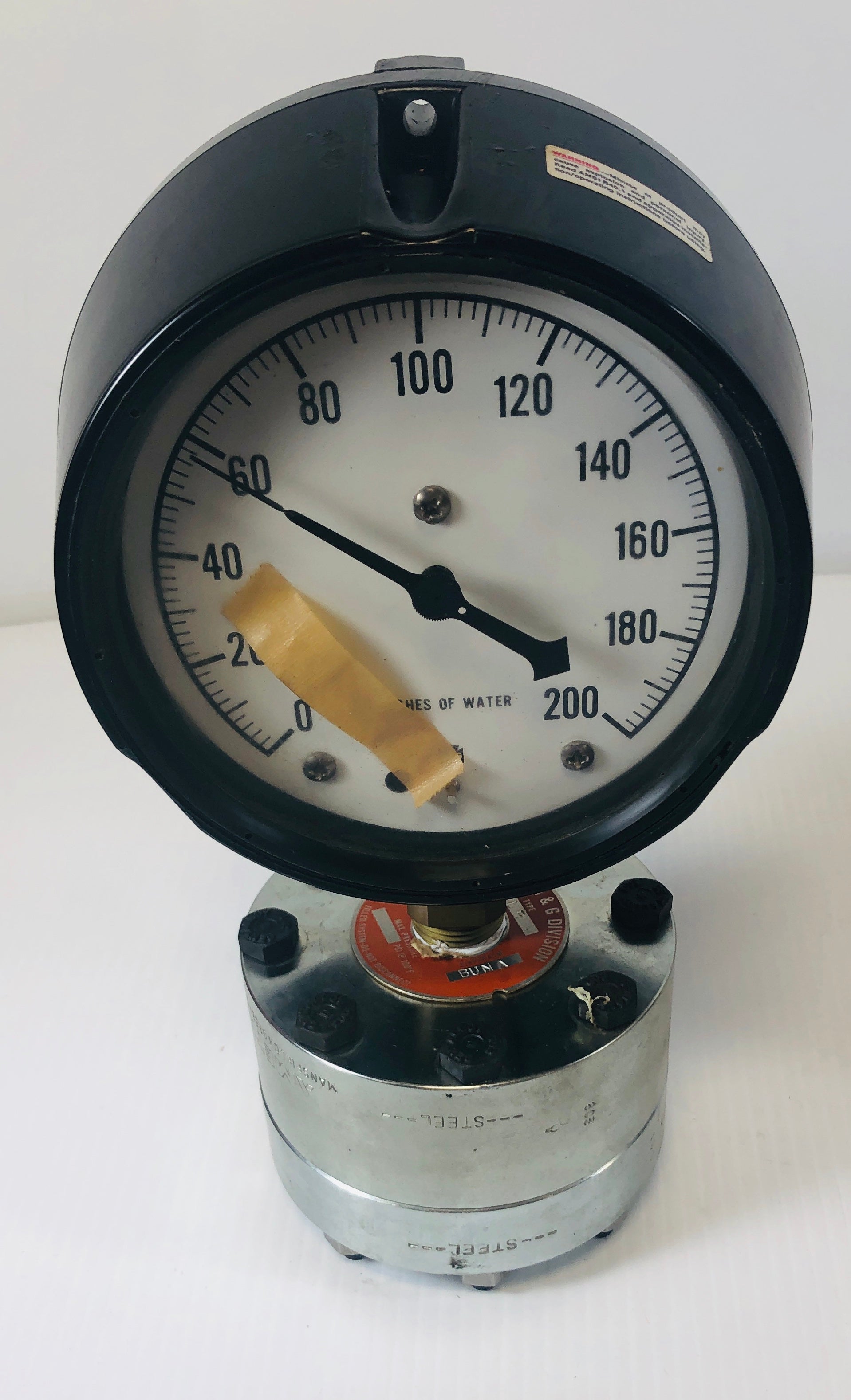 Ametek Mansfield & Green Division Type LB Water Gauge 0 - 200 inches