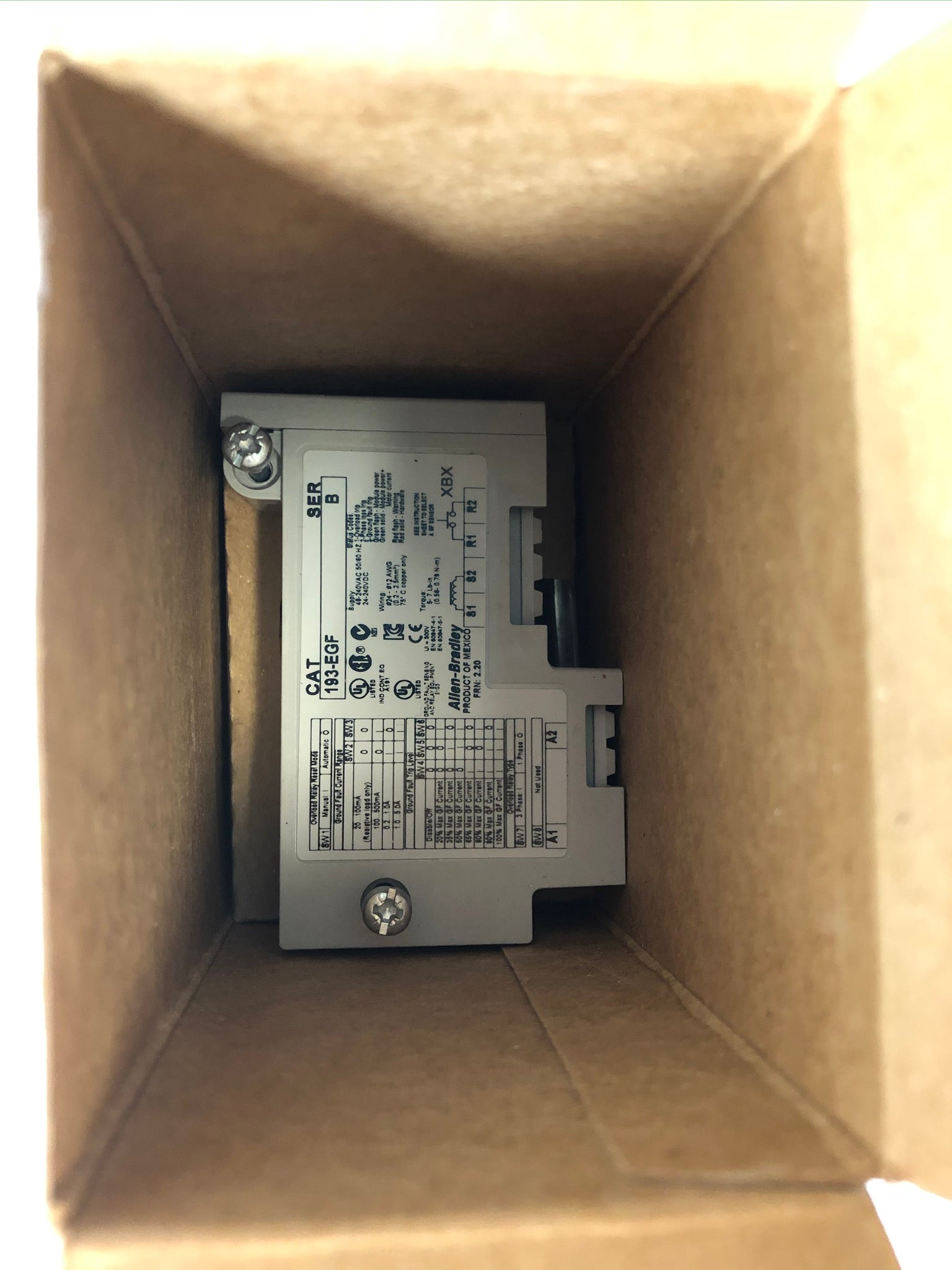 Allen-Bradley 193-EGF Series B E1 Plus Ground Fault Side Mount Module