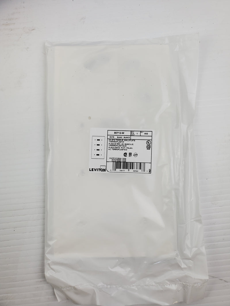 Leviton 4G STD Toggle Wall Plate Thermoplastic White 80712-W (Box of 10)