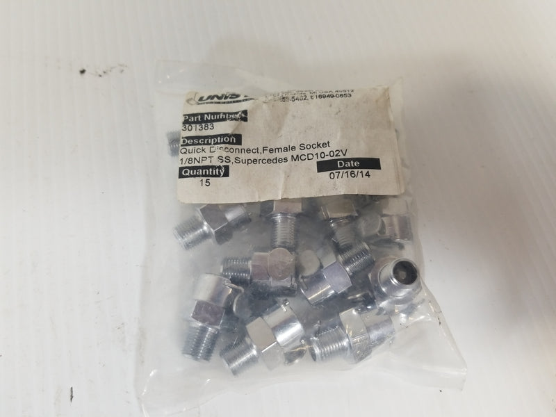 UNIST 301383 Female Socket QD 1/8" Fitting (Lot of 15)